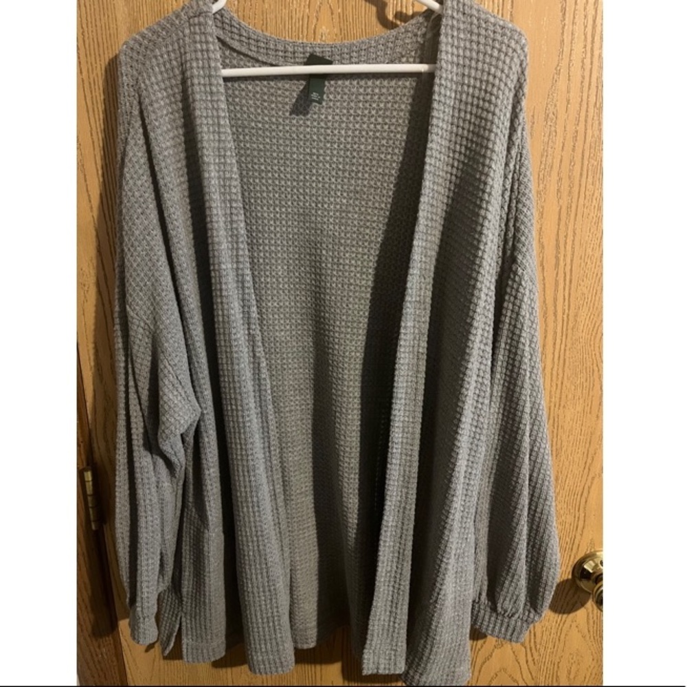 Lightweight waffle knit cardigan